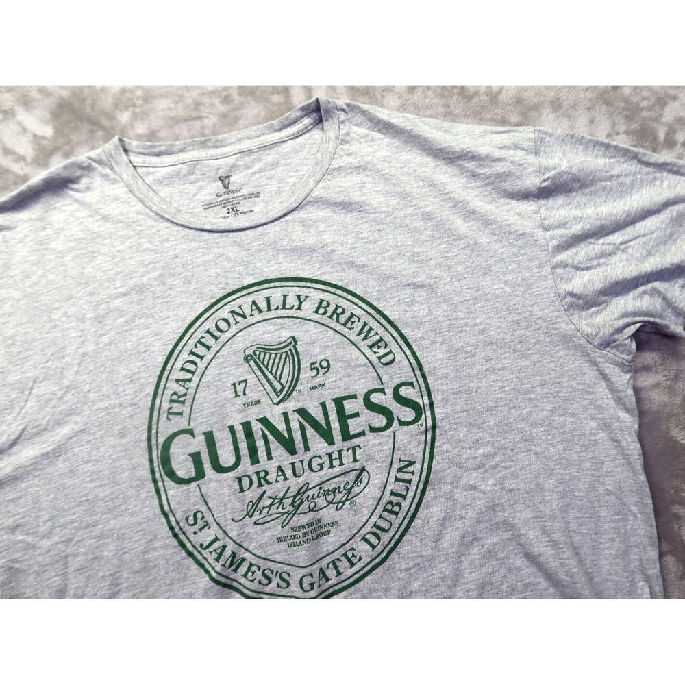 Guinness  T Shirt Men's Size 2XL Gray St. James Gate Dublin‎ Irish Ireland